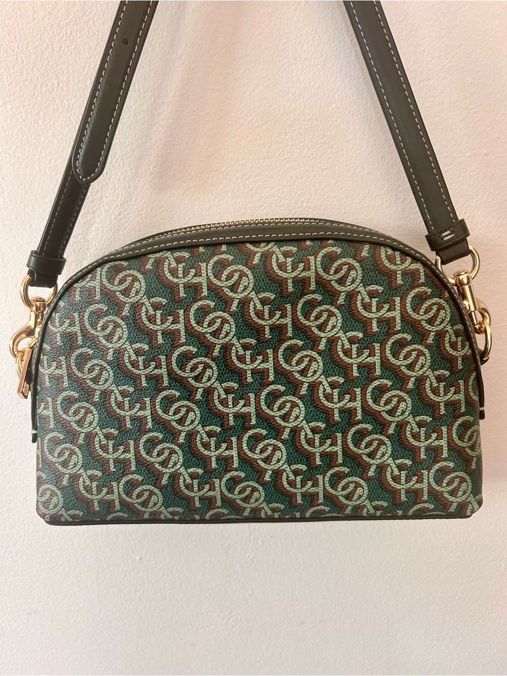 Coach Green and Brown Signature Crossbody Bag